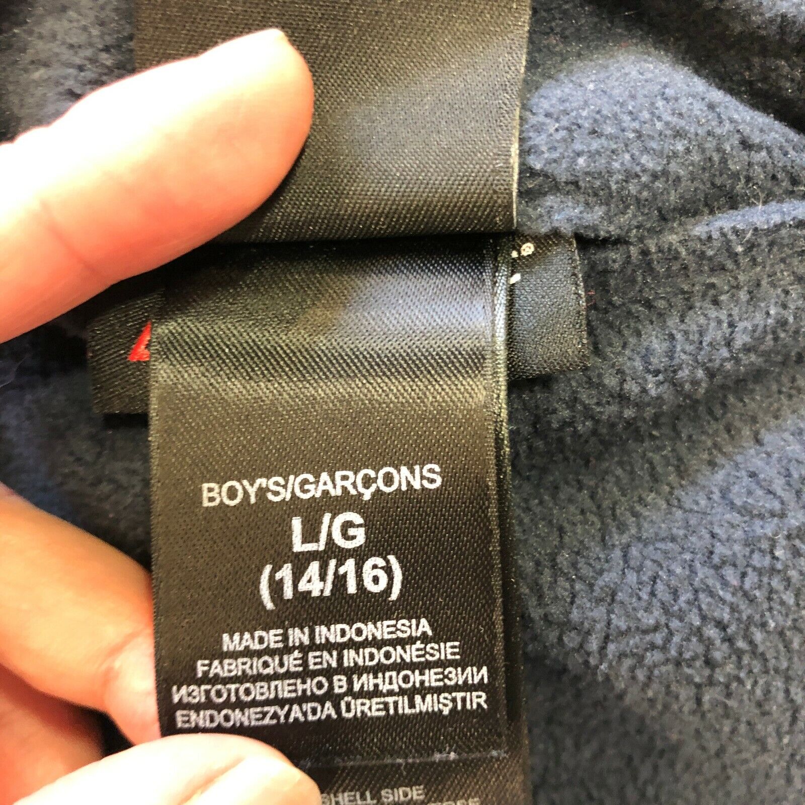 The North Face Boys' Reversible Dark Blue Jacket Size L Full Zip