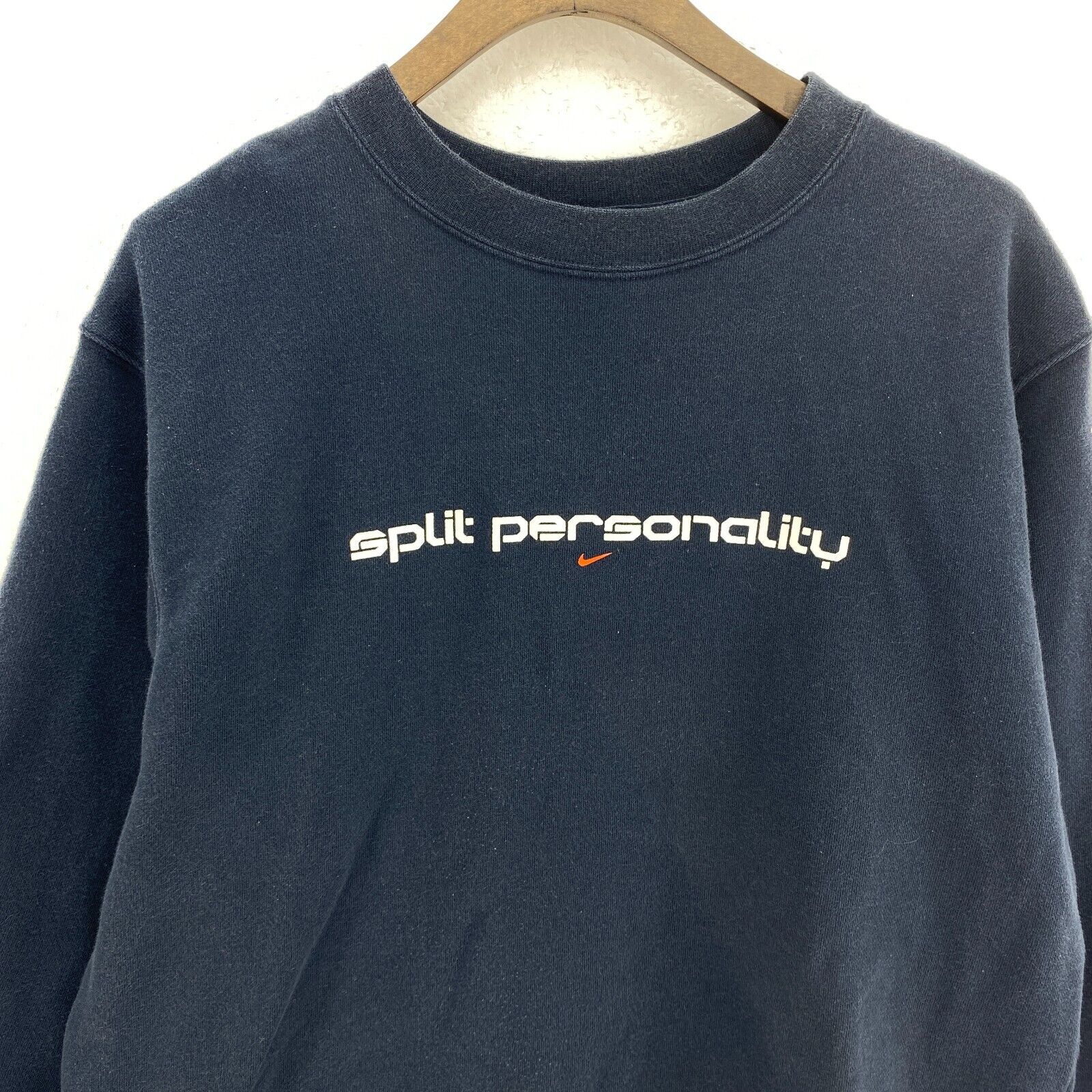 Nike Print Split Personality Sweatshirt Crewneck Blue Size L