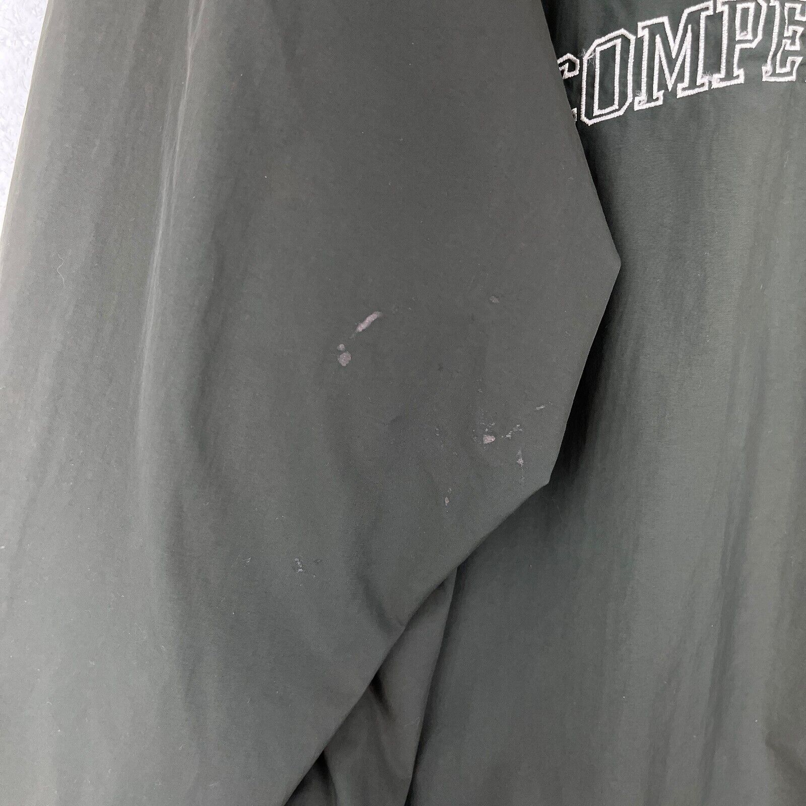 Vintage Nautica Competition Quarter Zip Hooded Green Light Jacket Size L
