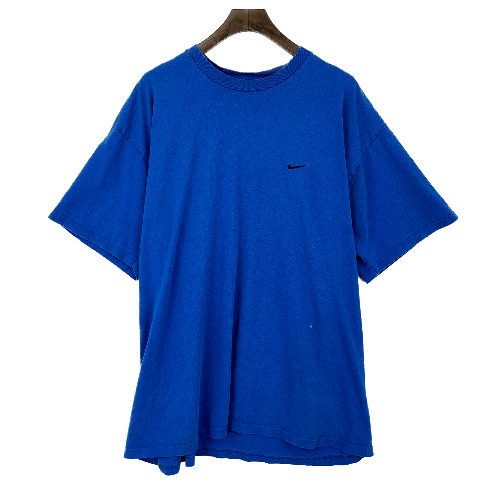 Vintage Nike Swoosh Chest Logo Blue T-shirt Size XL Crew Neck