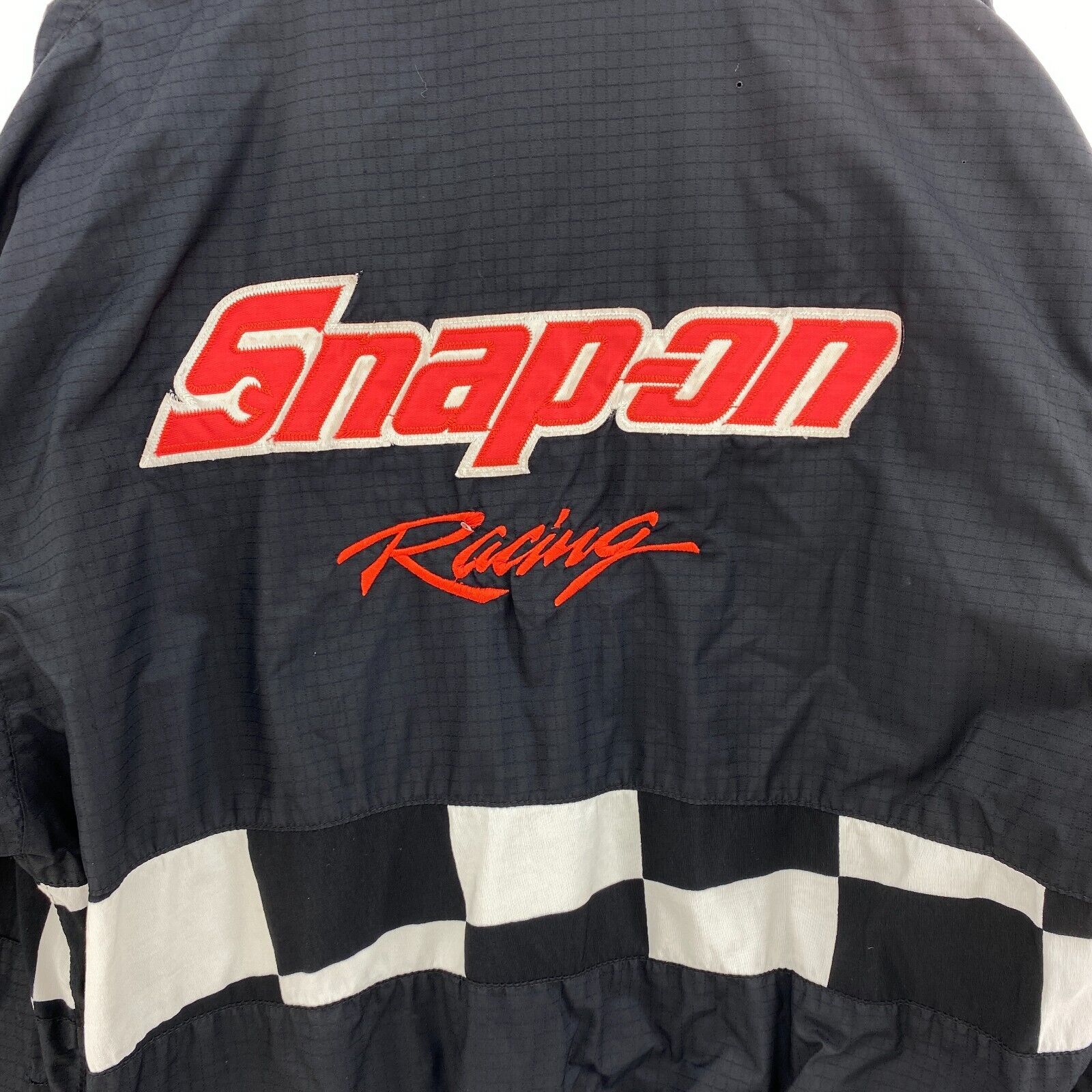 Snap On Racing Cars Black Vintage Windbreaker Light Jacket Size L