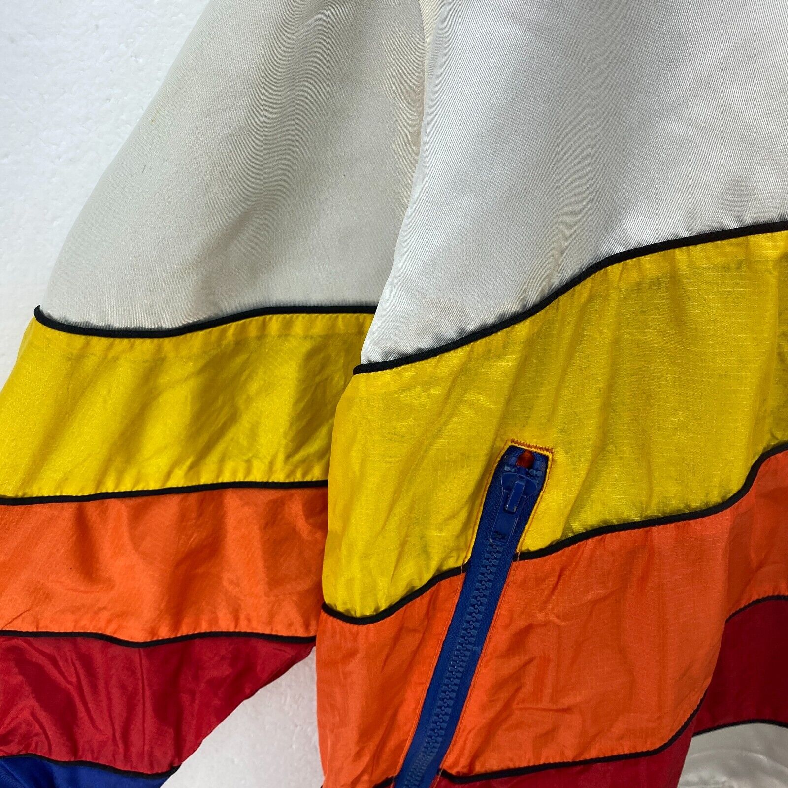 Tommy Hilfiger Aqua Gear Colorblock Yellow Blue Quarter Zip Jacket Size M
