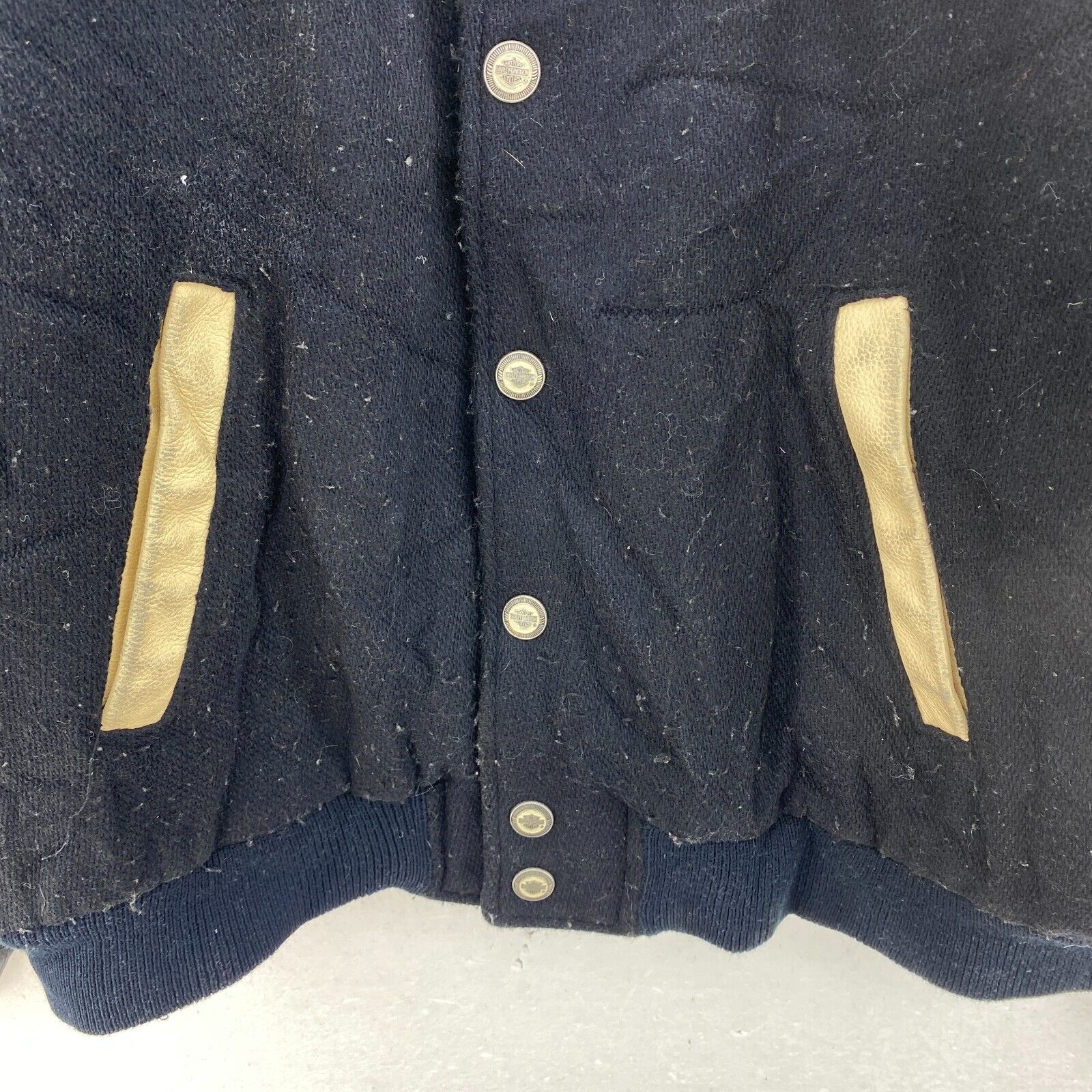 1950 Harley Davidson Motorcycles Tasmanian Devil Varsity Jacket Black Size M