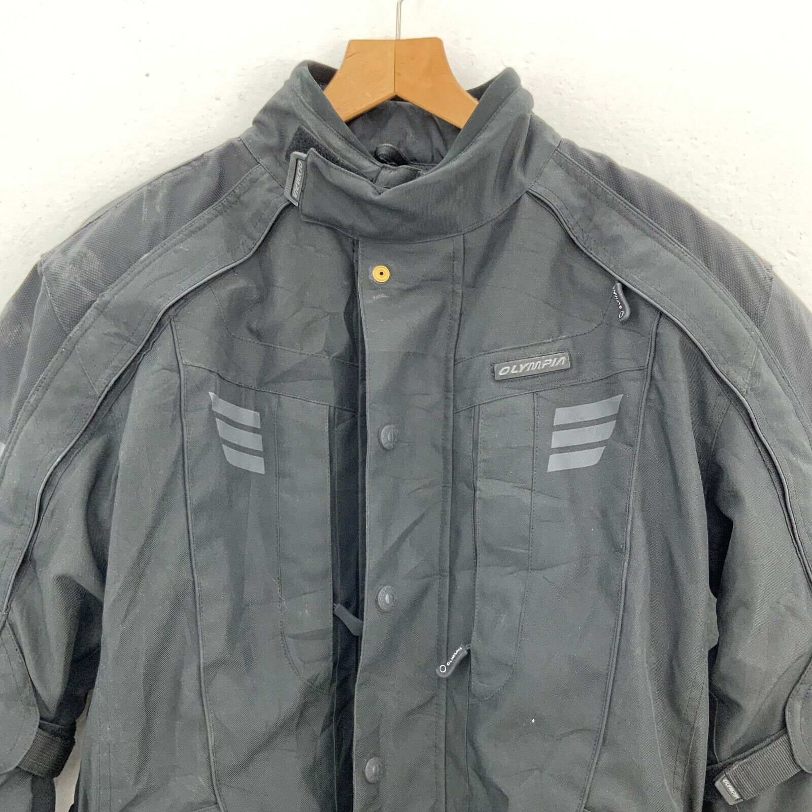 Olympia Biker Jacket Black Size M Armoured Elbow & Shoulder Missing Lining