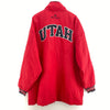Utah Utes NCAA Red Insulated Full Zip Patch Champion Hooded Jacket Size XL