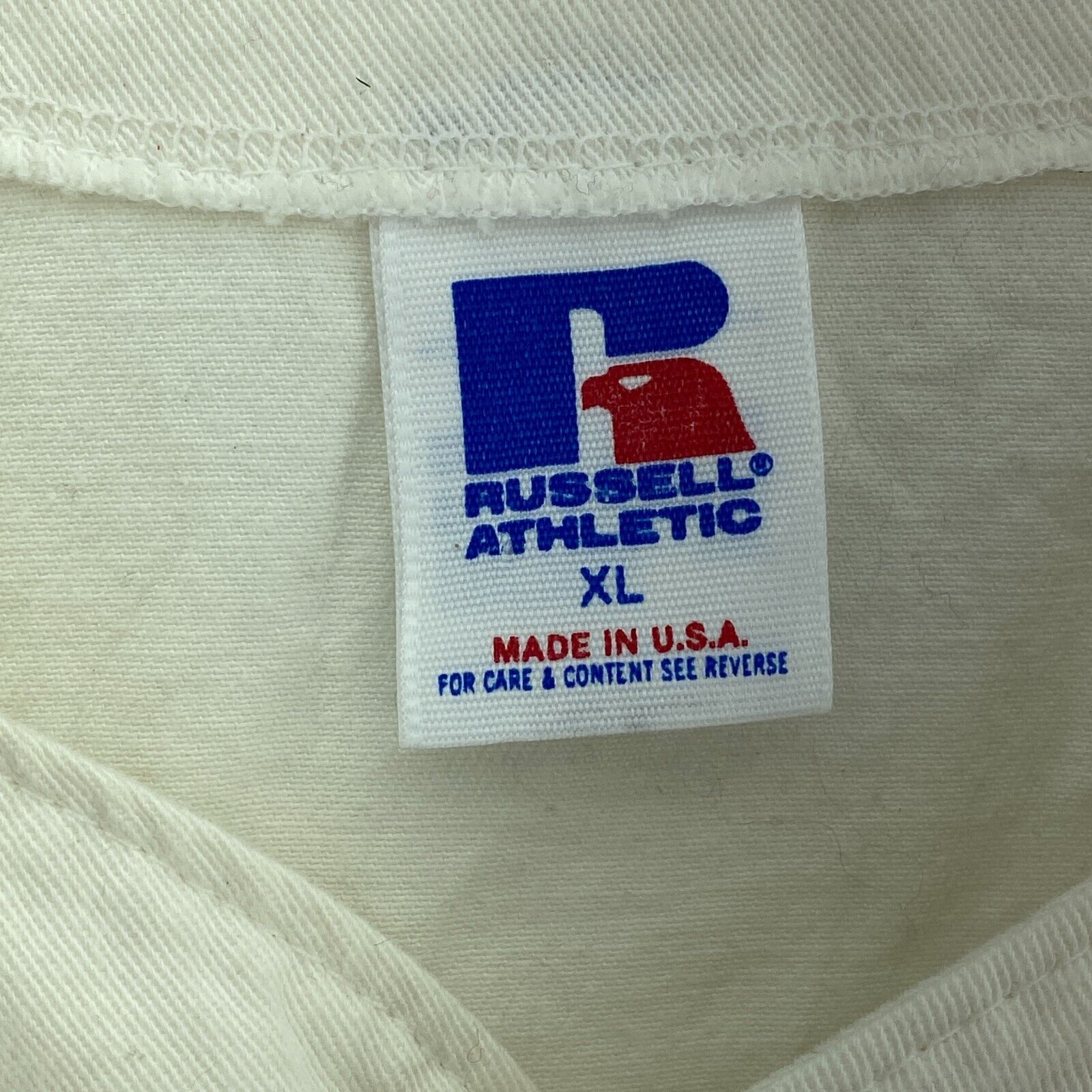 Russell Athletic Atlanta Braves Logo MLB White Jersey Size XL