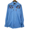 Vintage Champion Western Blue Snapped Shirt Size M
