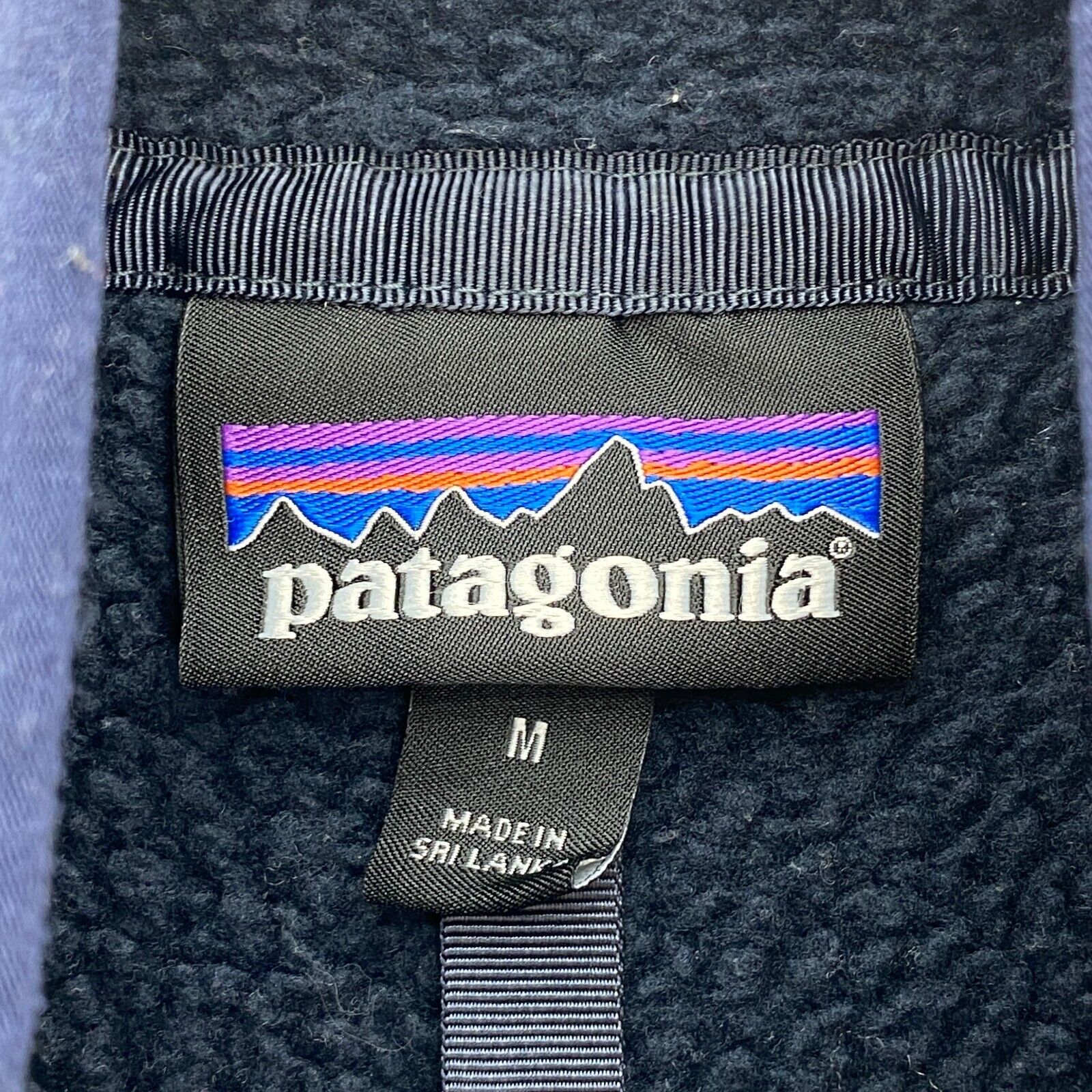 Vintage Patagonia Fleece Full Zip Navy Blue Vest Jacket Size M