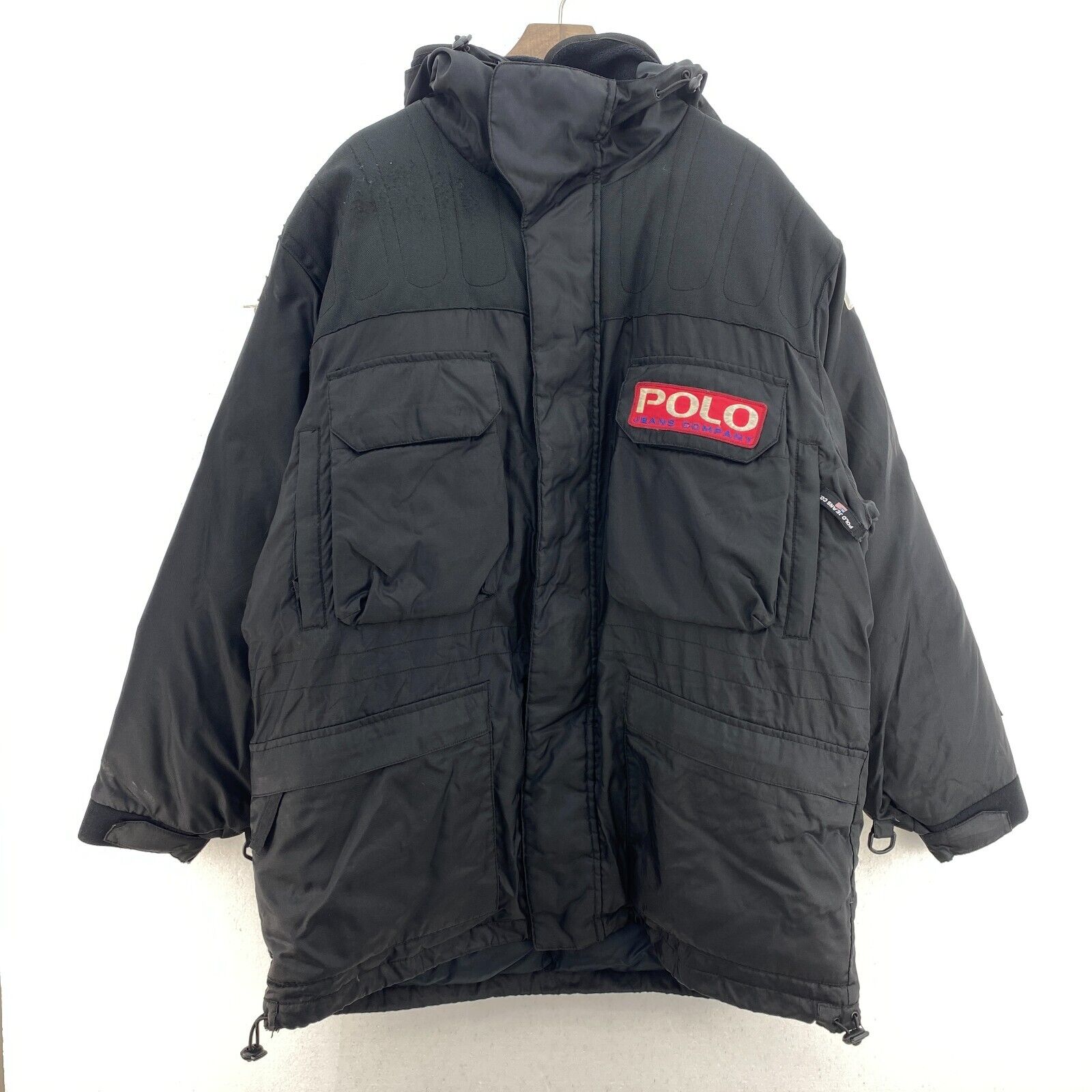 Vintage Polo Ralph Lauren Nasa Black Down Insulated Full Zip Jacket Size 2XL