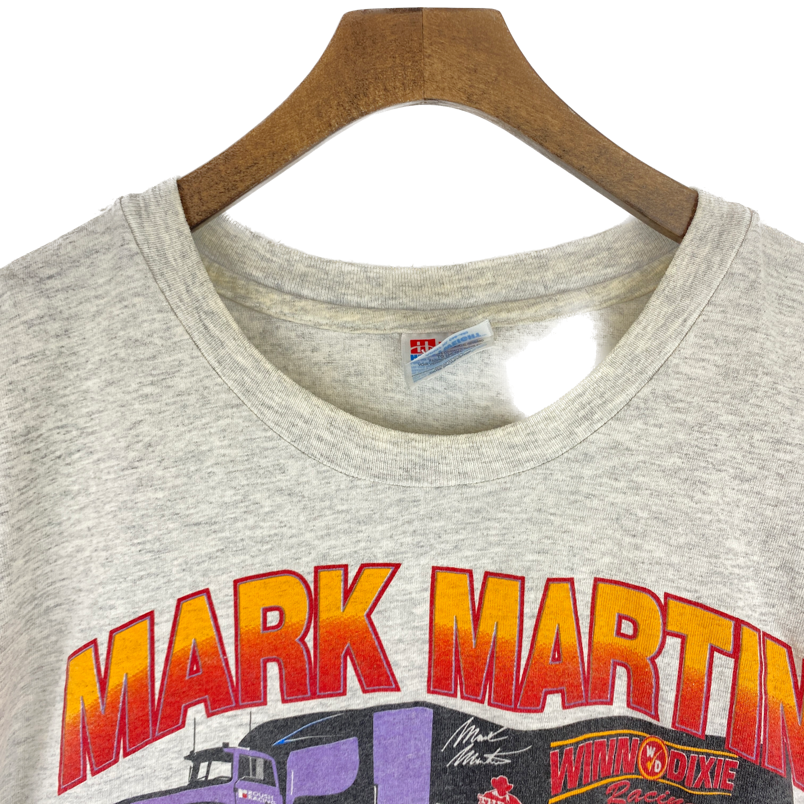 Vintage Mark Martin Winn Dixie Racing Gray T-shirt Size XL