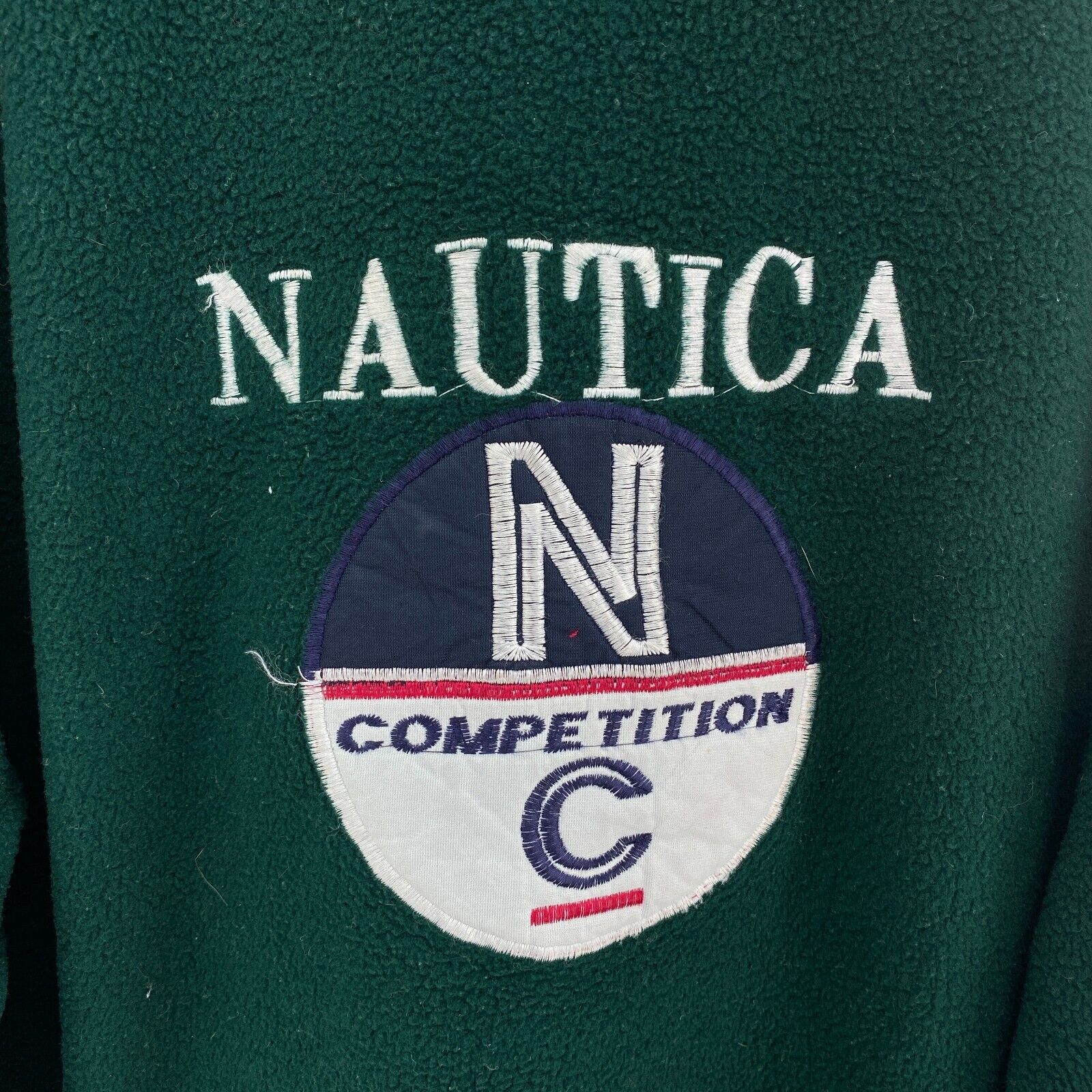Nautica Competition Green Fleece Jacket Size XL Full Zip Up