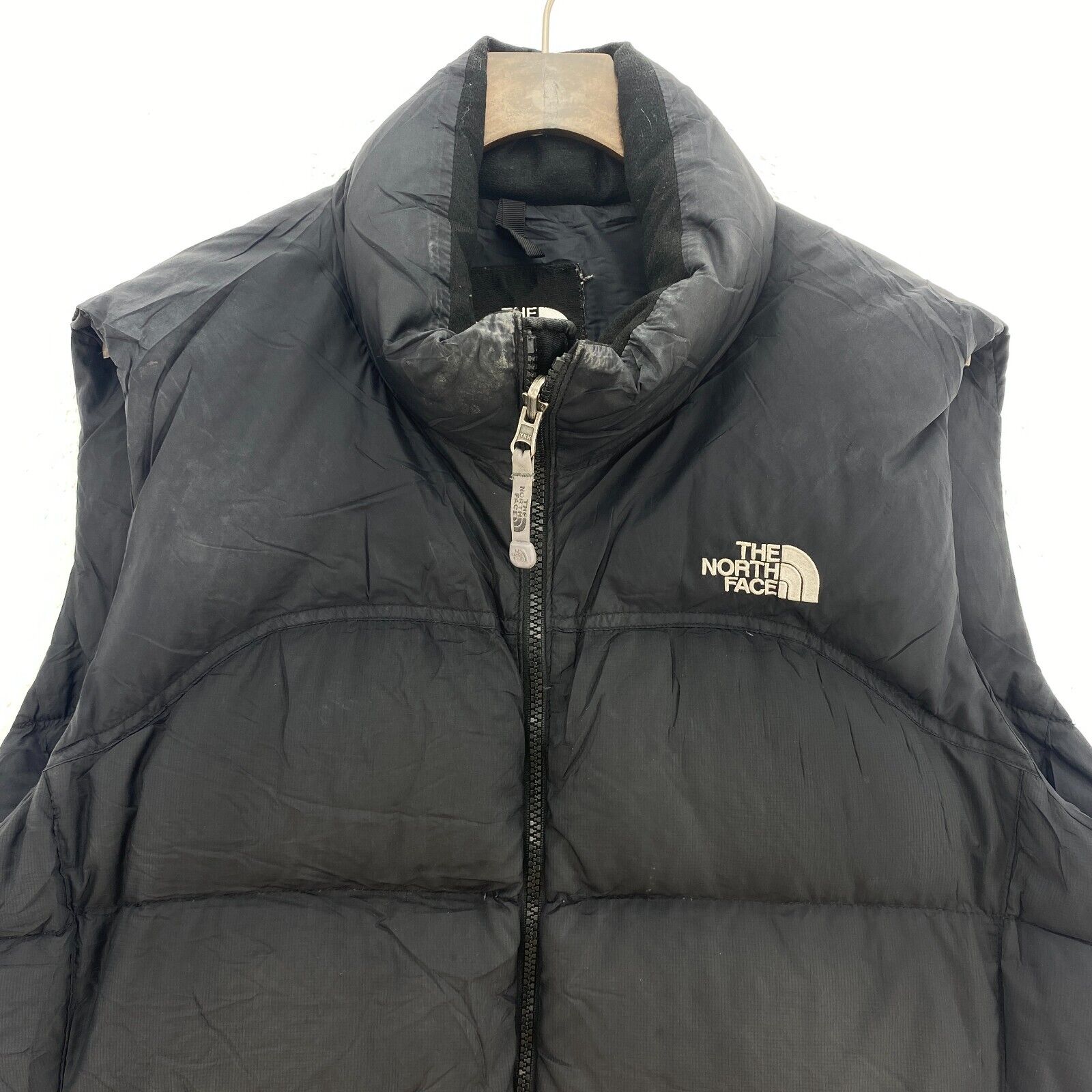 The North Face 700 Logo Black Full Zip Vest Jacket Size XL Women's
