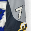 Vintage CCM Tampa Bay Lightning NHL Fight Strap Blue Jersey Size 52