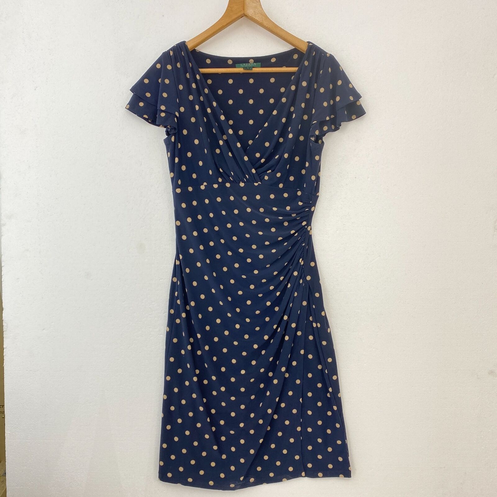 RALPH LAUREN Polka Dot Navy Blue Dress