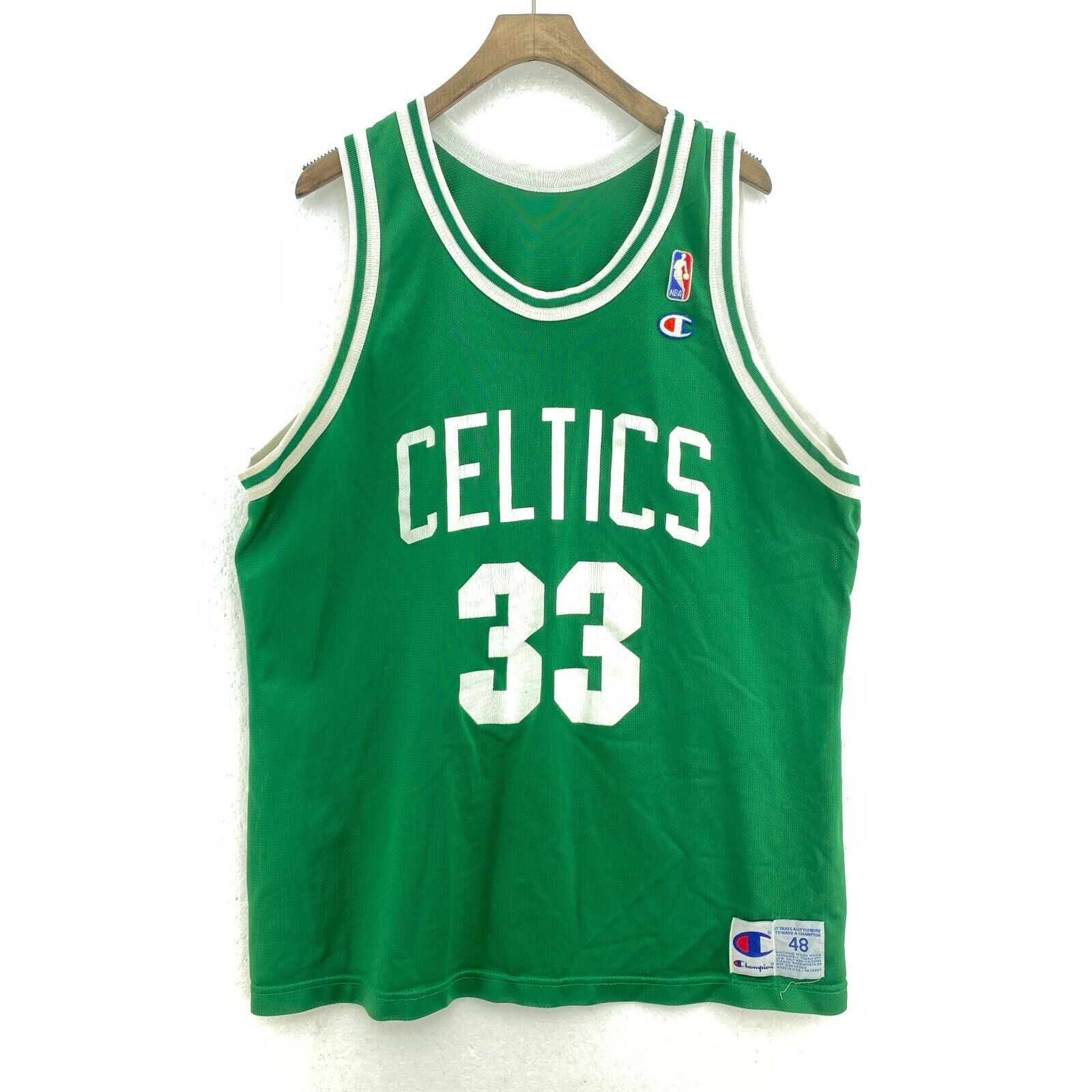 Champion Authentic Boston Celtics NBA #33 Larry Bird Green Jersey Size 48