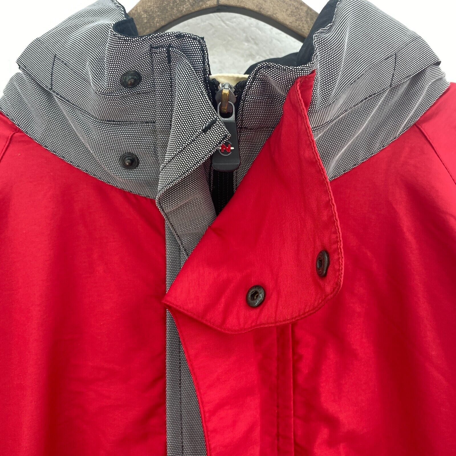 Nautica Competition Red Vintage Reversible Hooded Jacket Full Zip Up Size XXL