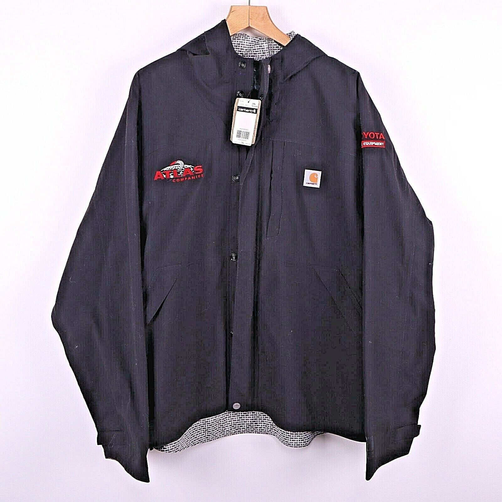 Carhartt Nylon Black Jacket Full Zip Hooded Size 2XL NWT