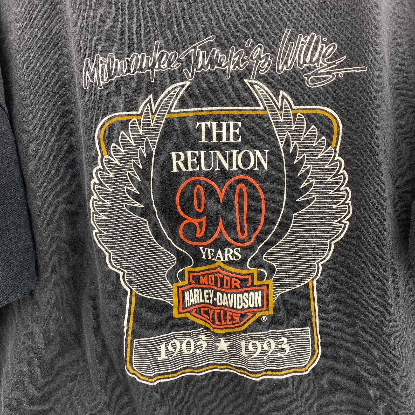Harley Davidson Motorcycles The Reunion Black Biker T-shirt Size L