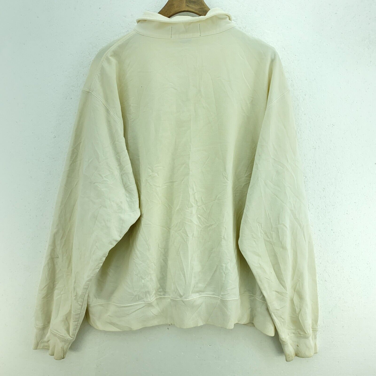 Polo Sport Logo Half Zip White Pullover Sweatshirt Size L