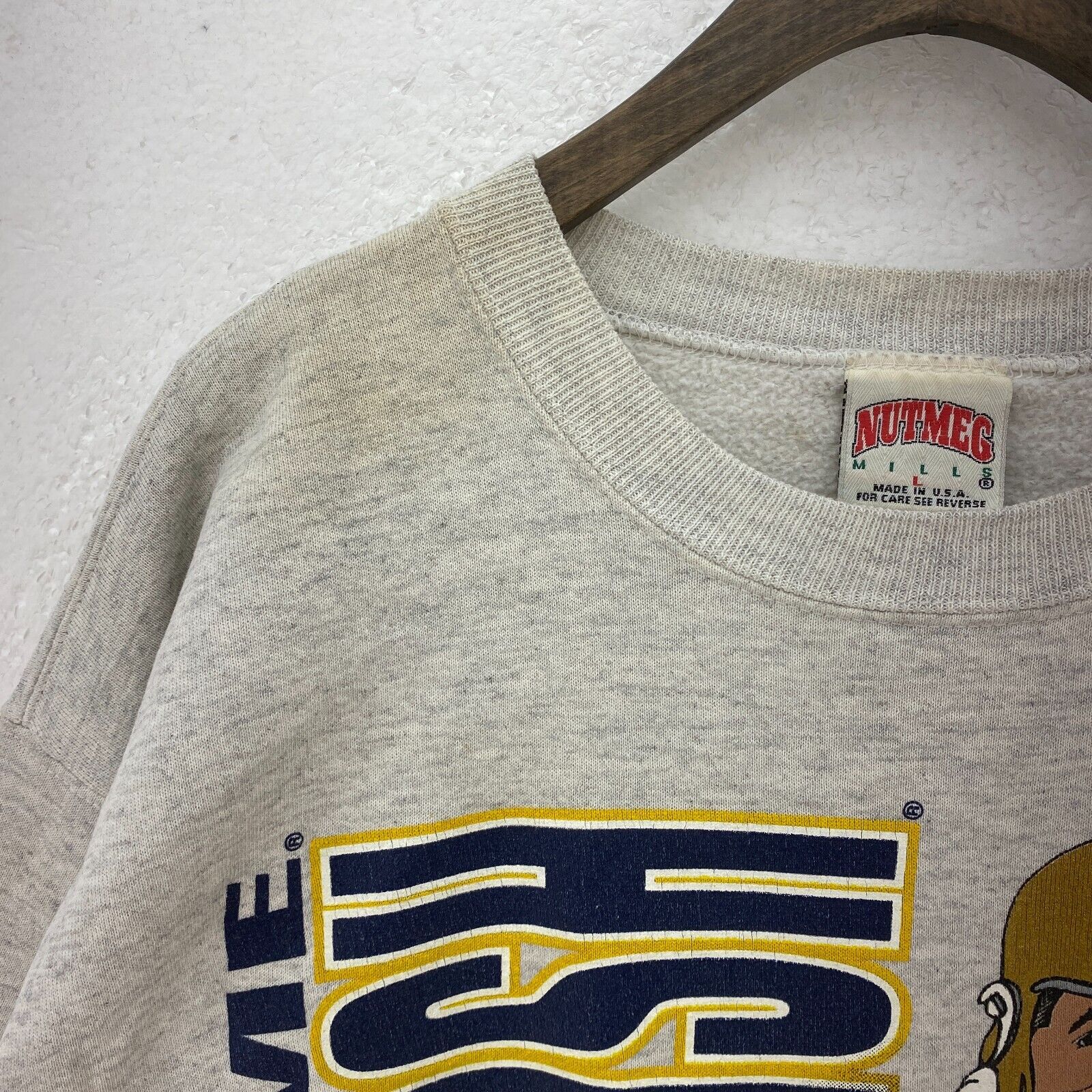 Vintage Nutmeg Notre Dame Fighting Irish NCAA Gray Sweatshirt Size L
