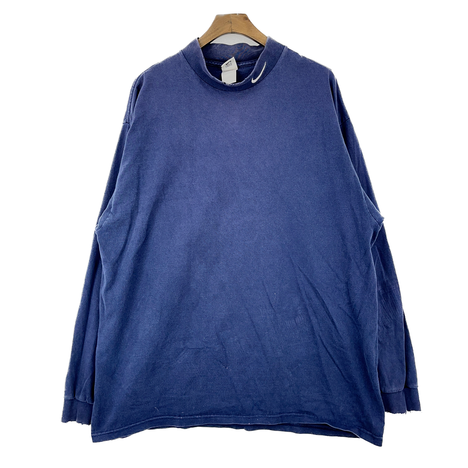 Vintage Nike Turtle Neck Navy Blue Long Sleeve T-shirt Size M