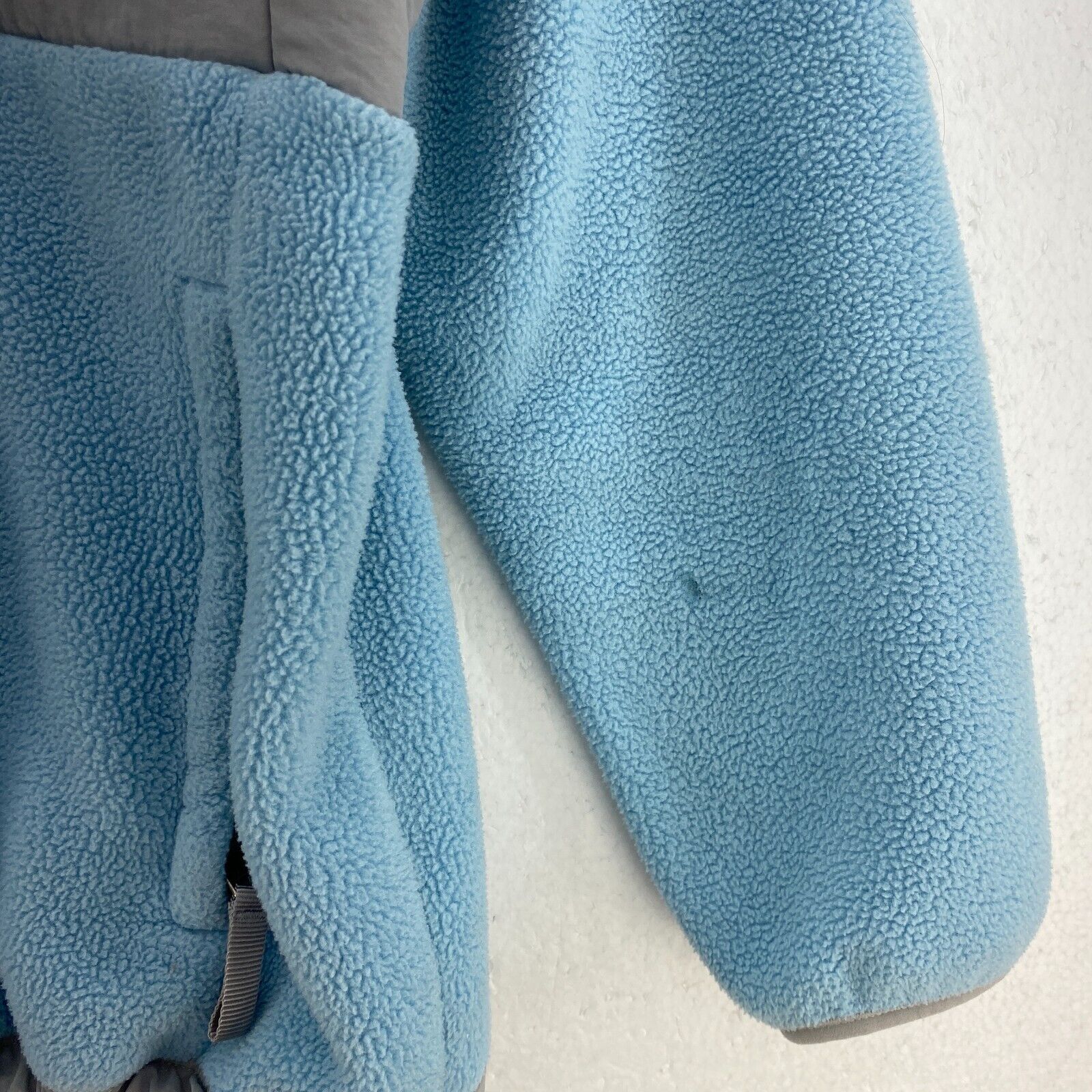 Girl's The North Face Blue Fleece Zip Pockets Jacket Size L Full Zip