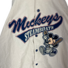 Walt Disney Mickey Mouse Steamboats Beige Baseball Button Up Shirt Size XL