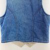 Vintage Fleece Lined Denim Vest Jacket Size L