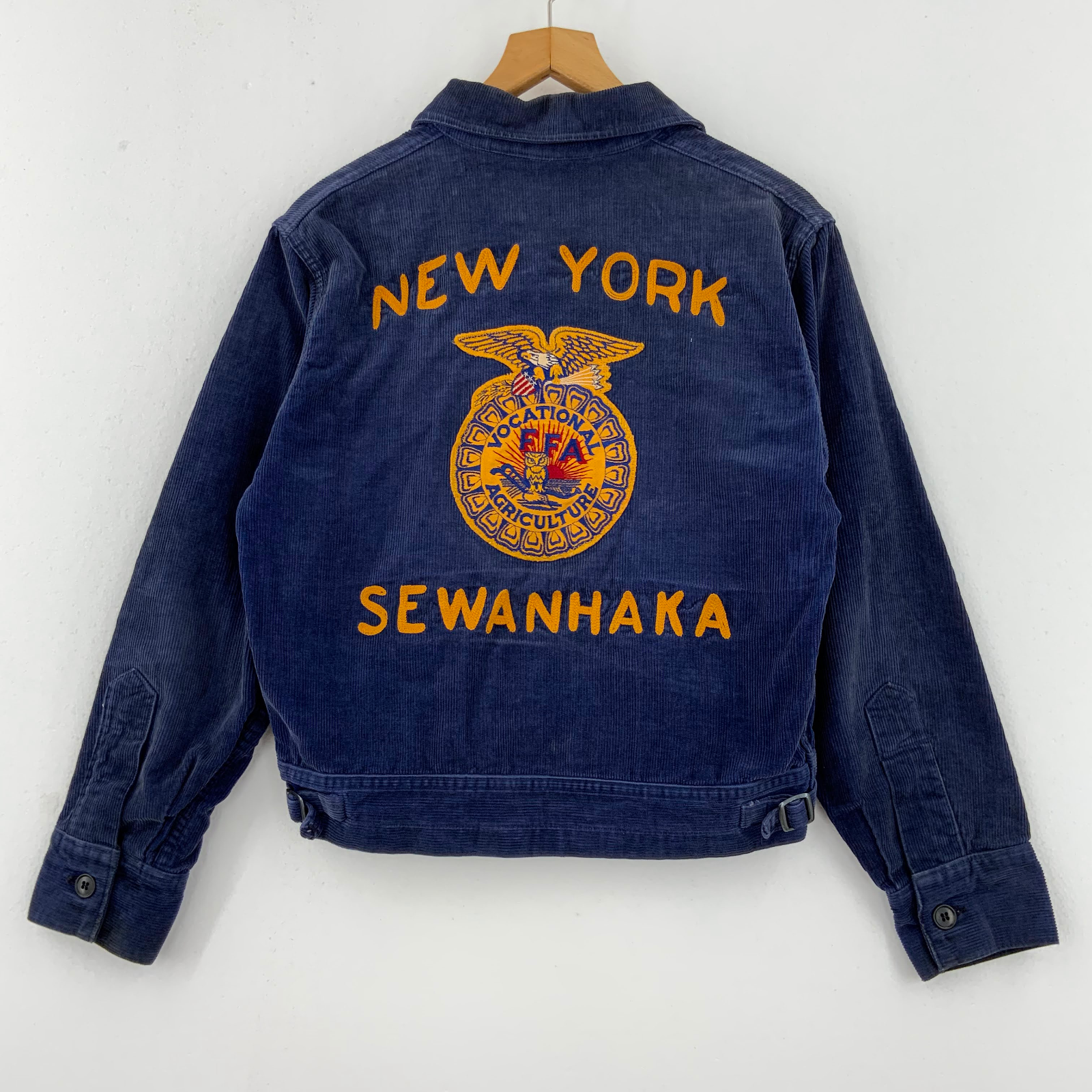 Corduroy Jacket Blue Size 38 Vocational Agriculture Future Farmers 90s