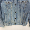 Levi Strauss Sherpa Lined Button Up Light Wash Blue Denim Jacket Size S