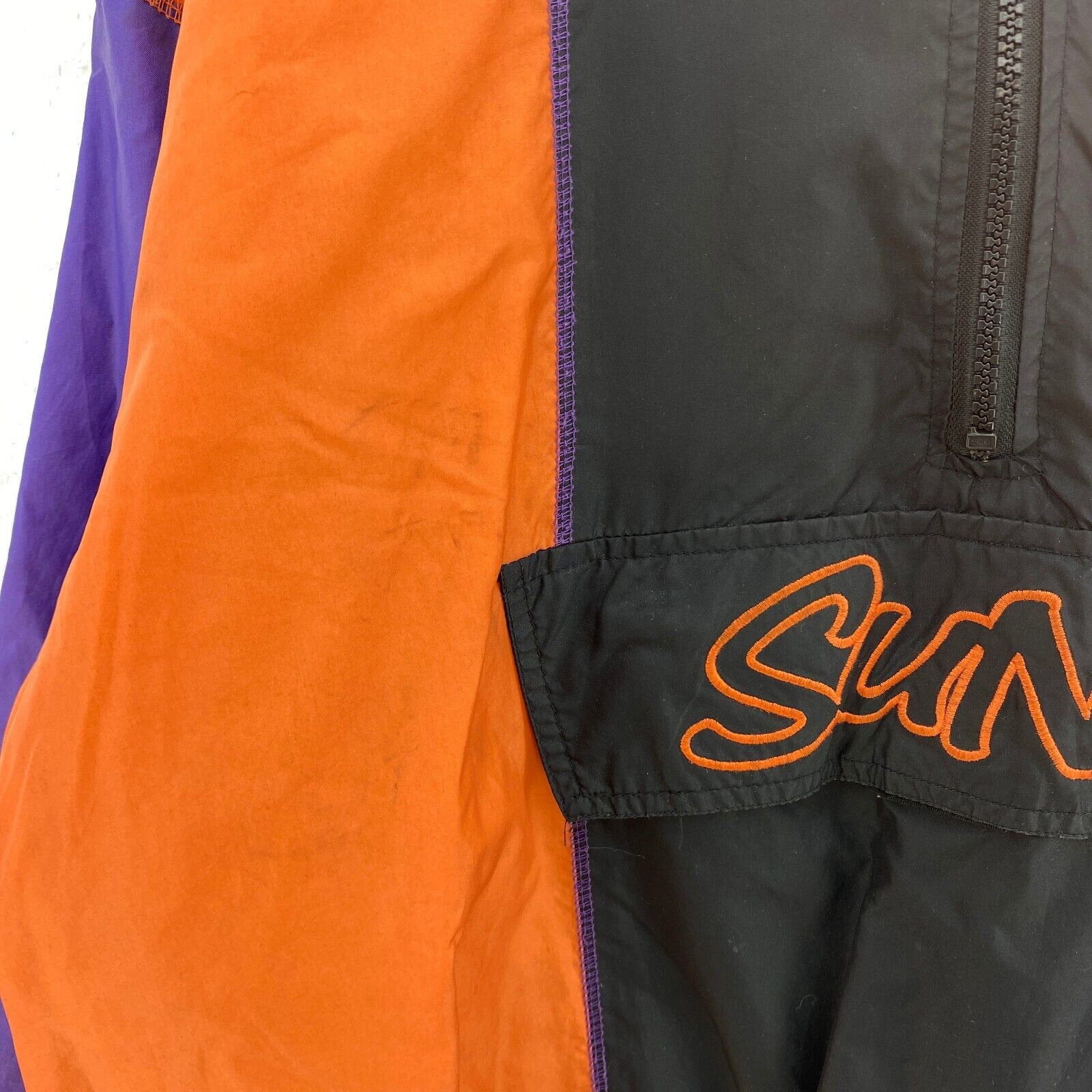 Vintage Starter Phoenix Suns NBA Half Zip Black Hooded Insulated Jacket Size S