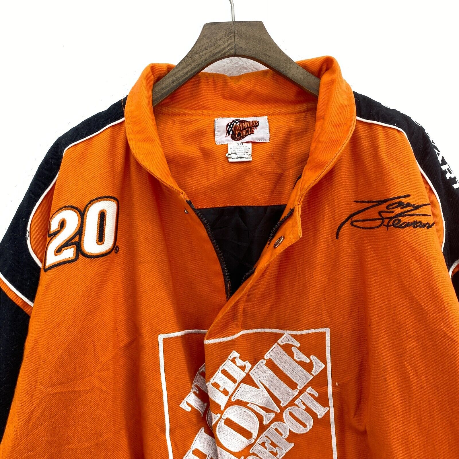 Nascar Nextel Cup Series Racing Tony Stewart Orange Full Zip Jacket Size 2XL