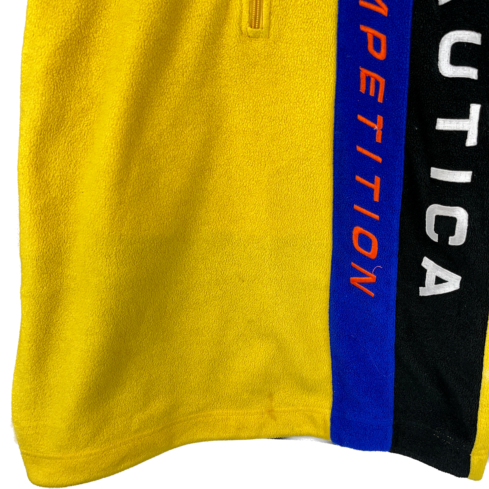 Vintage Nautica Competition Quarter Zip Yellow Fleece Jacket Size M