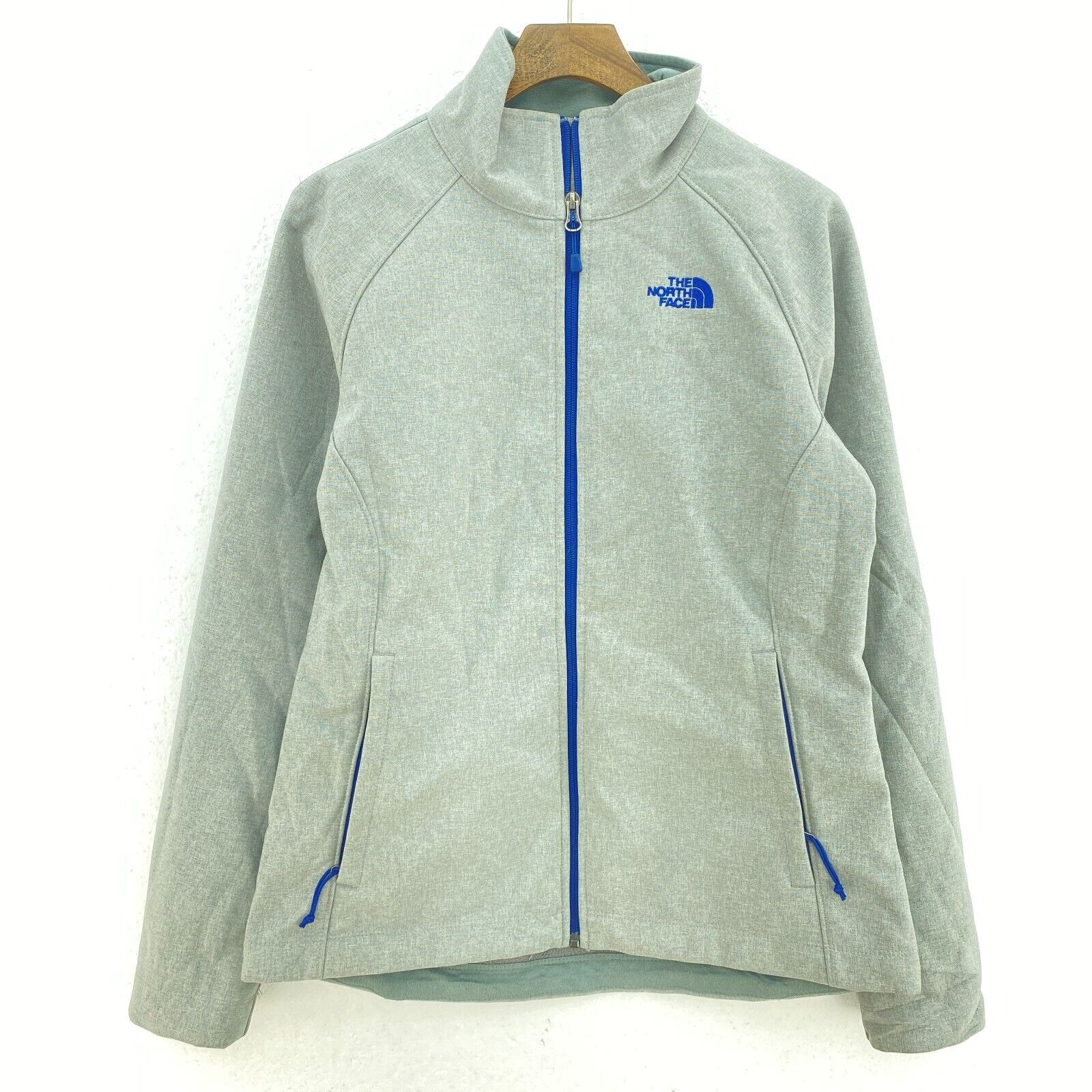 The North Face Embroidered Logo Heathered Gray Full Zip Jacket Size M Women's