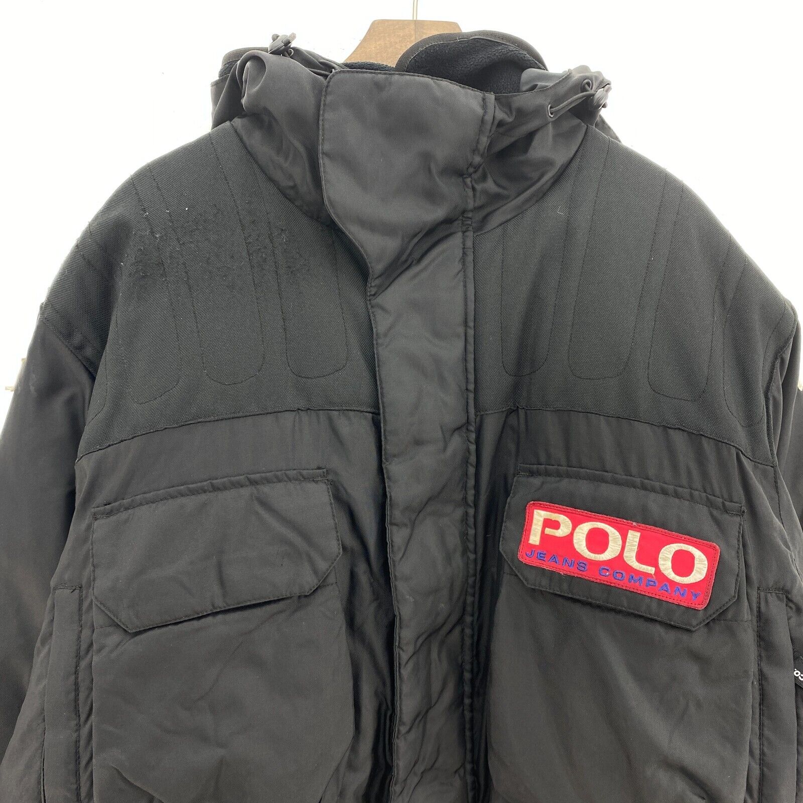 Vintage Polo Ralph Lauren Nasa Black Down Insulated Full Zip Jacket Size 2XL