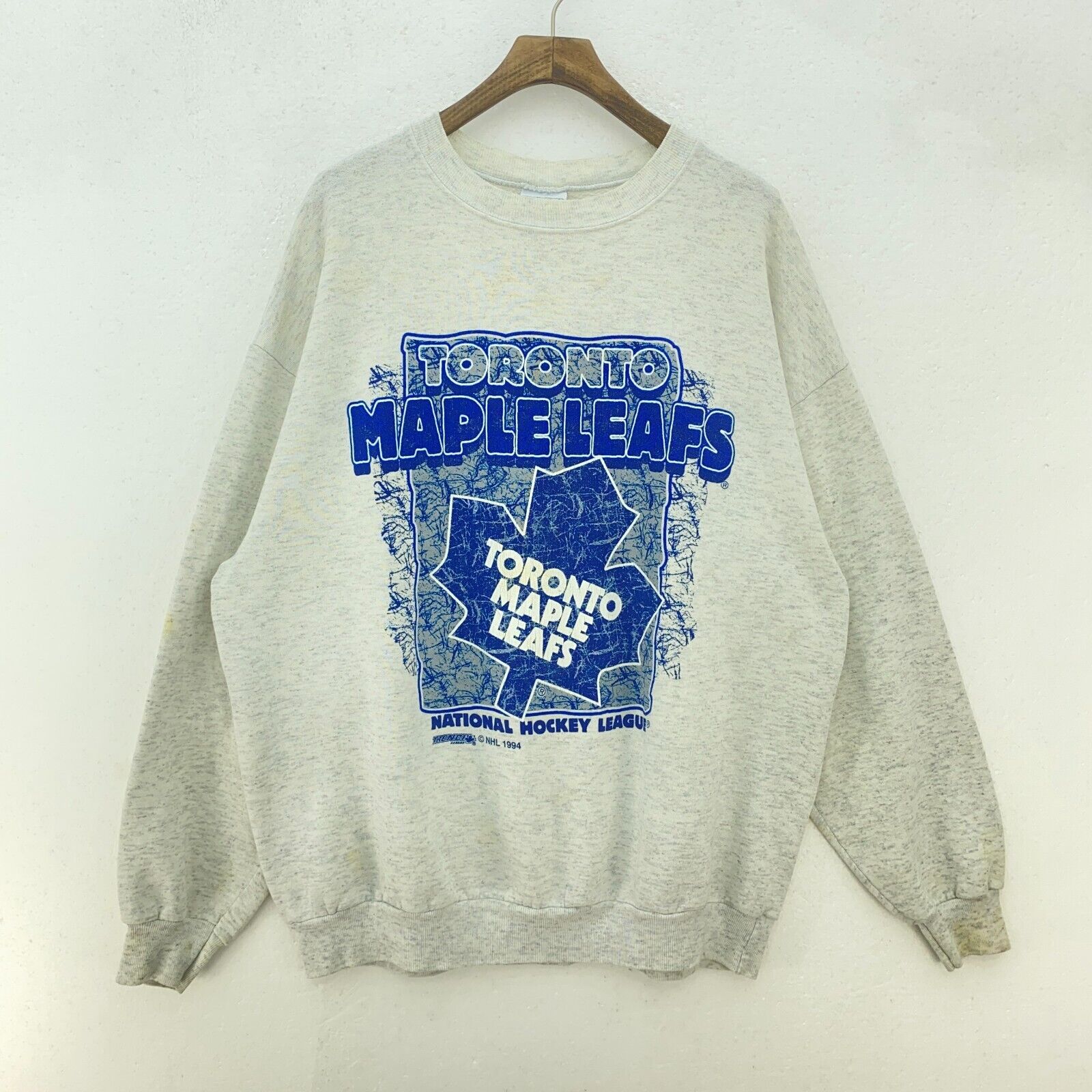 Toronto Maple Leafs NHL Logo Gray Sweatshirt Size XL Crew Neck