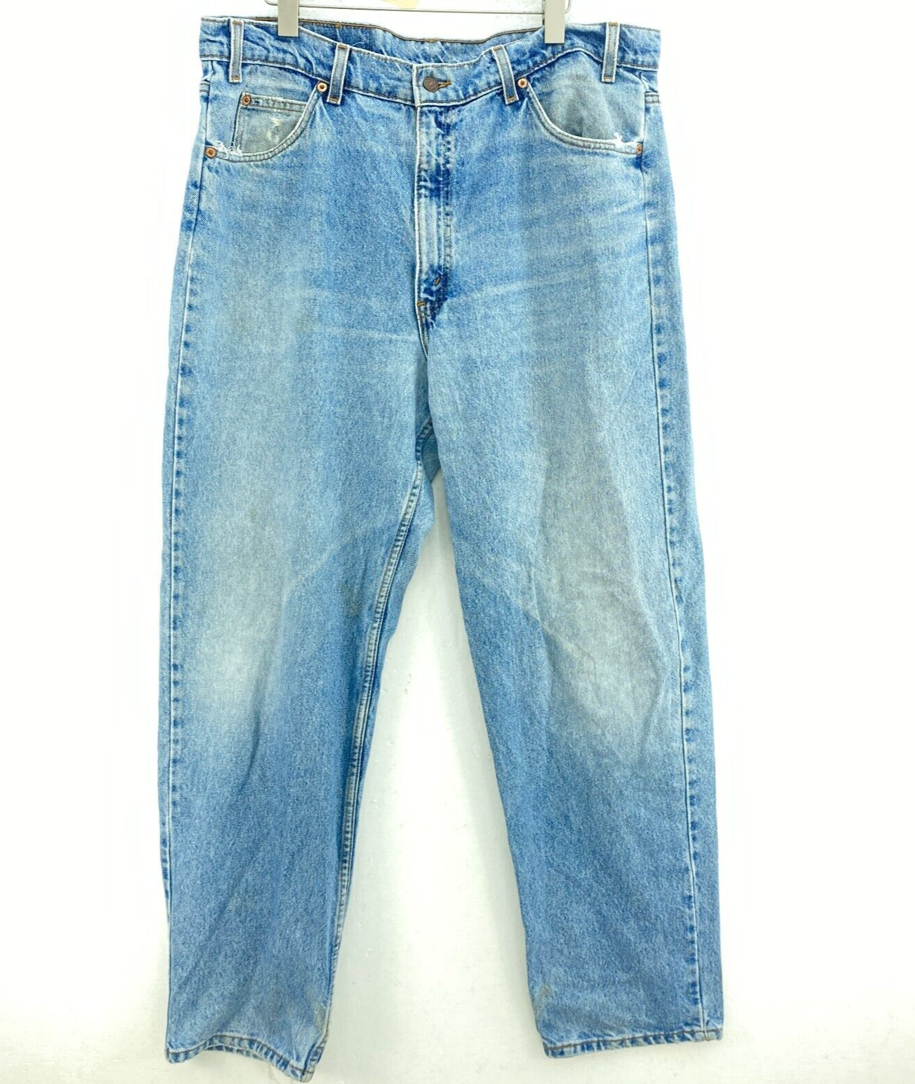 Levi Strauss 550 Orange Tab Light Wash Denim Jeans Size 40 x 32 Relaxed Fit