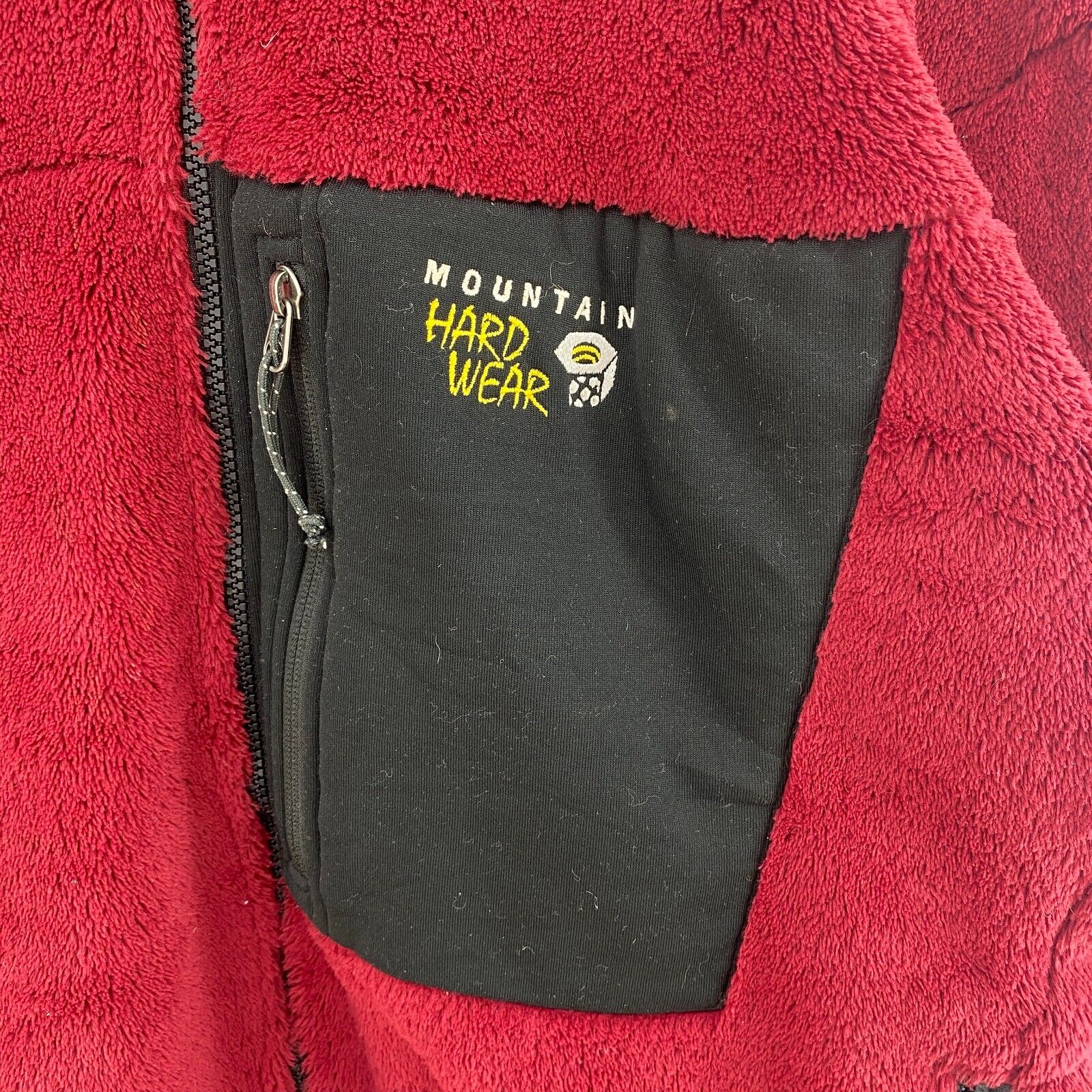 Vintage Mountain Hard Wear Red Fleece Deep Pile Burgundy Full Zip
