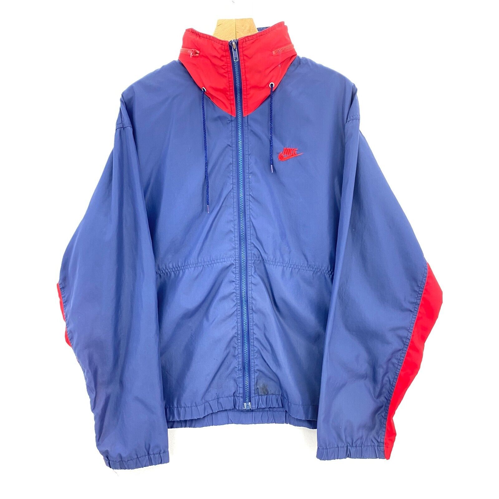 Nike Blue Light Long Windbreaker Jacket Size L
