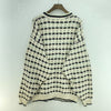 Vintage White 3D Textured Knit Crewneck Sweater Size L