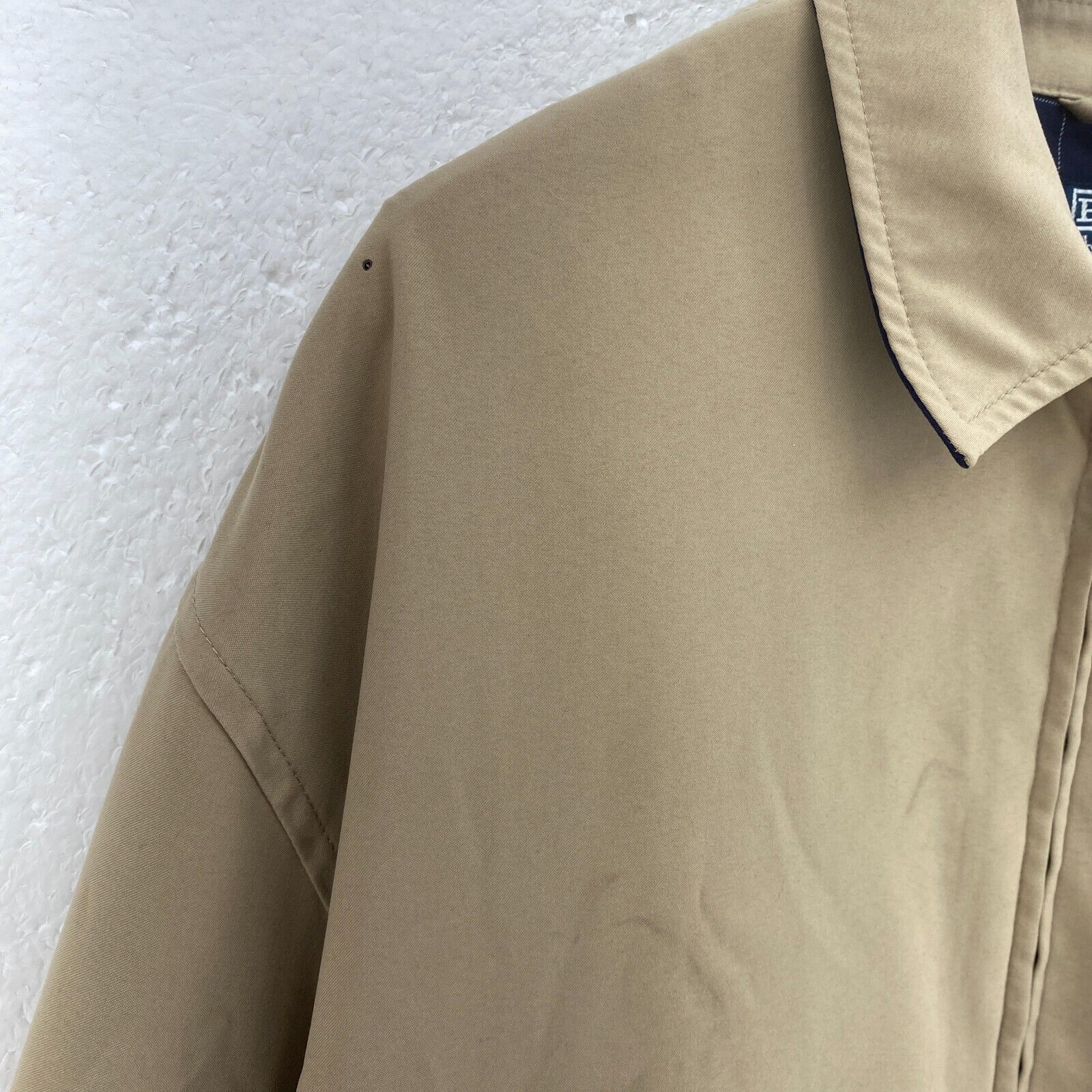 Vintage Polo Ralph Lauren Full Zip Logo Beige Harrington Jacket Size L