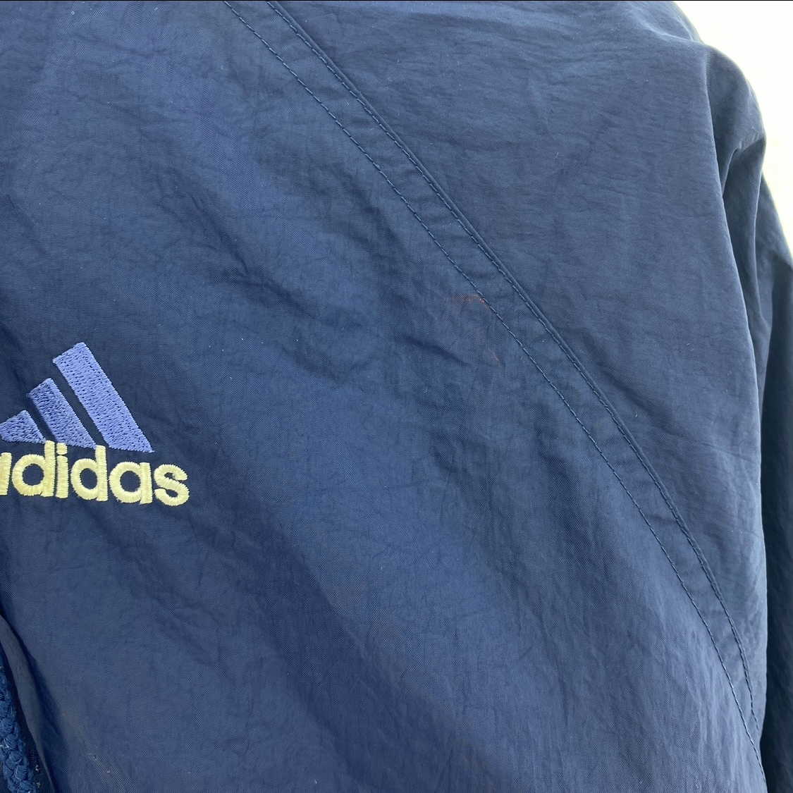 Adidas Hooded Reversible Jacket Size S Blue Full Zip Up
