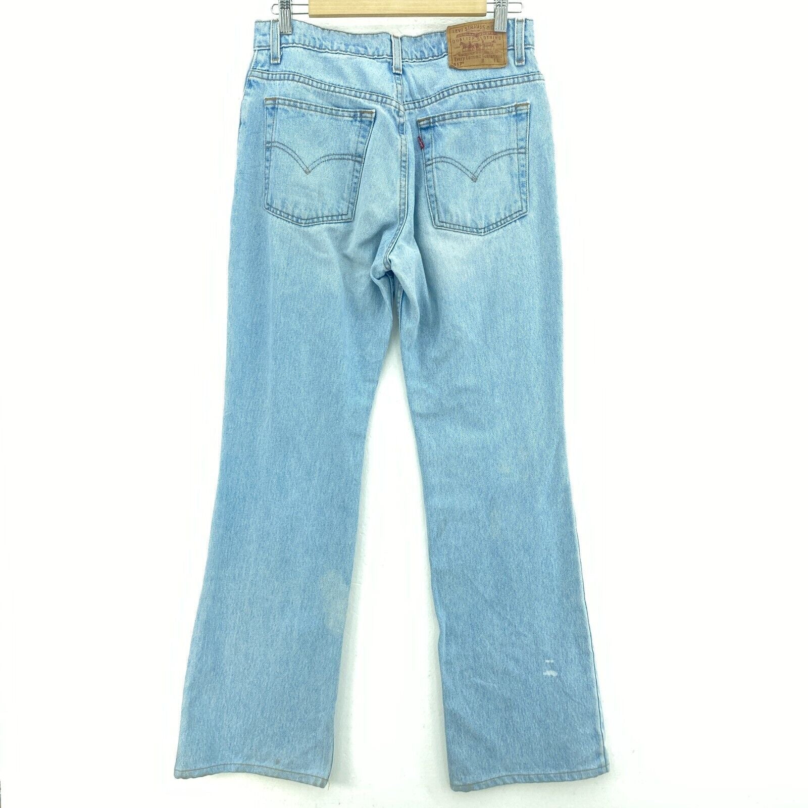 Women's Levis Strauss 517 Light Wash Boot Cut Low Rise Blue Jeans Size 11