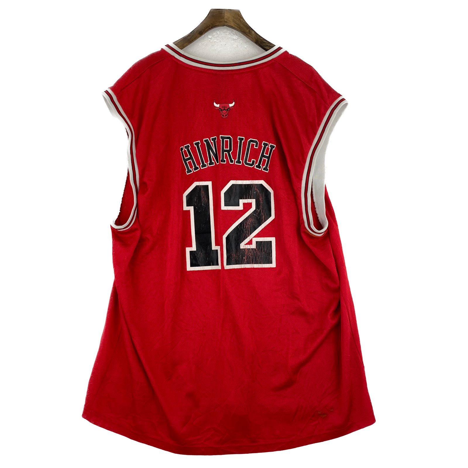 Vintage Reebok Chicago Bulls NBA #12 Kirk Hinrich Sleeveless Red Jersey Size 2XL