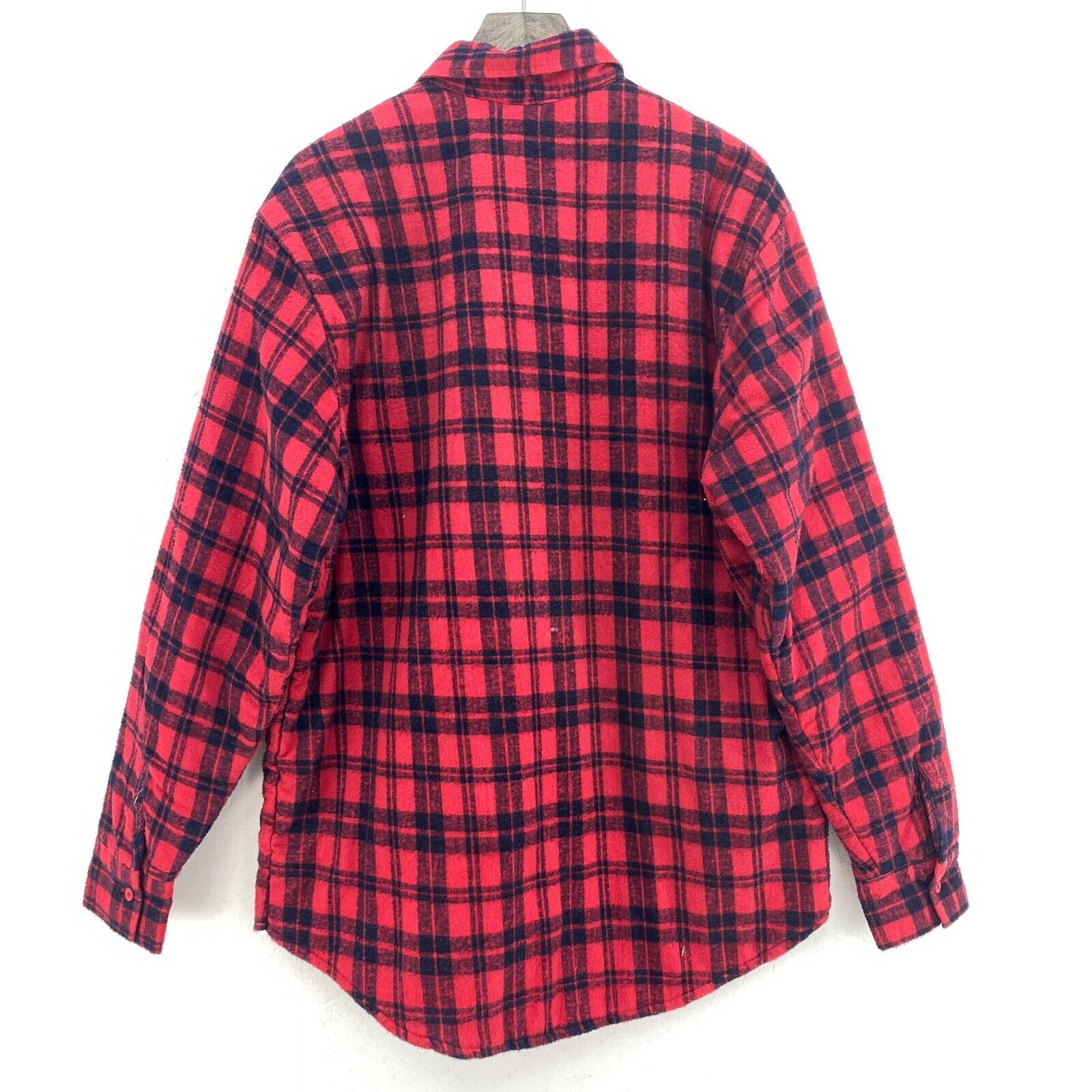 Palermo Quilted Lined Red Checked Shirt Jacket Button Up Size XL