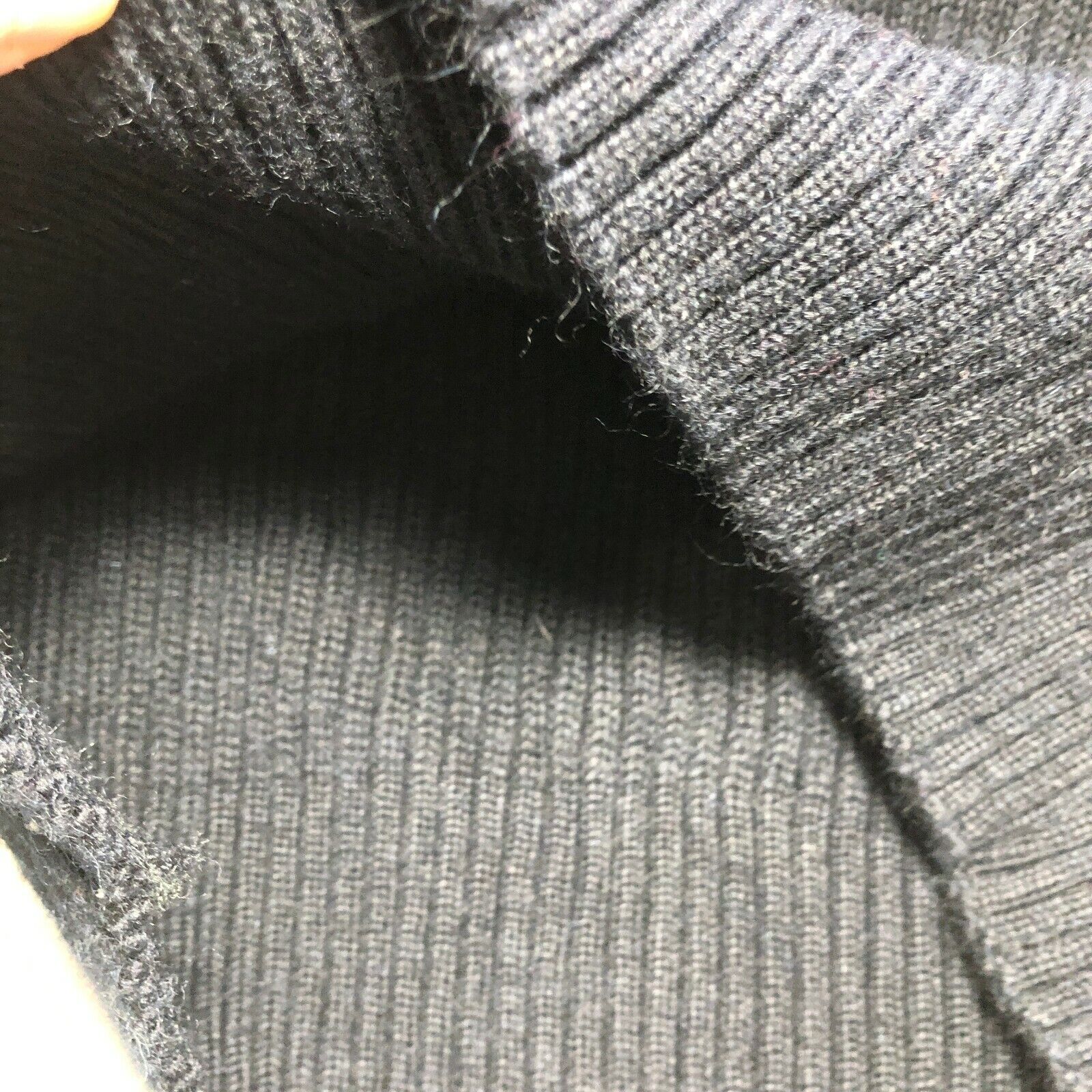 Jack Young 100% Wool Ribbed Sweater Slim Fit Size XXL Black