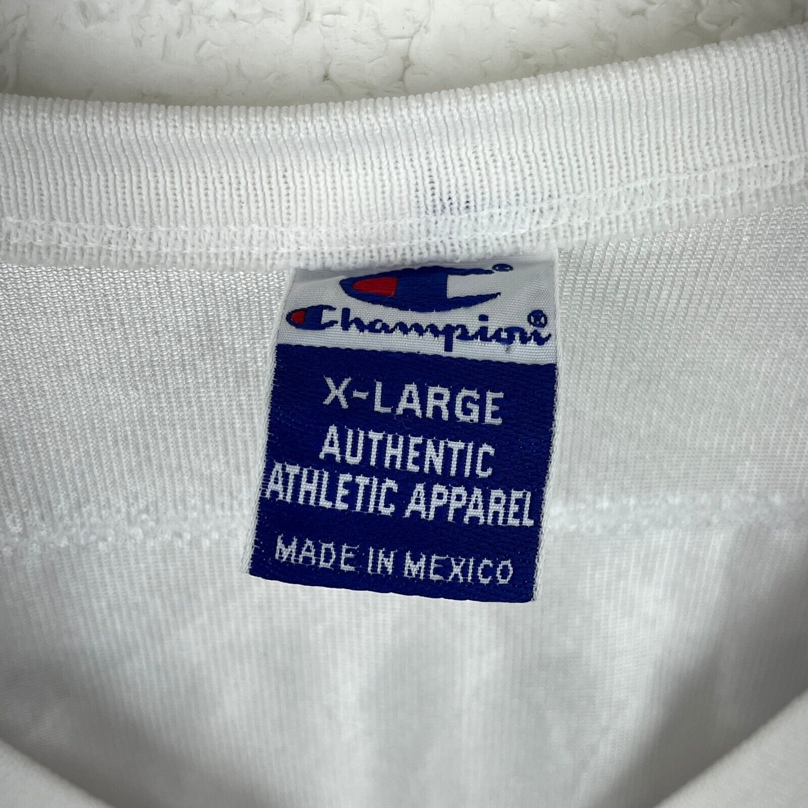 Vintage Champion White Mesh Jersey #2 Couch Size XL
