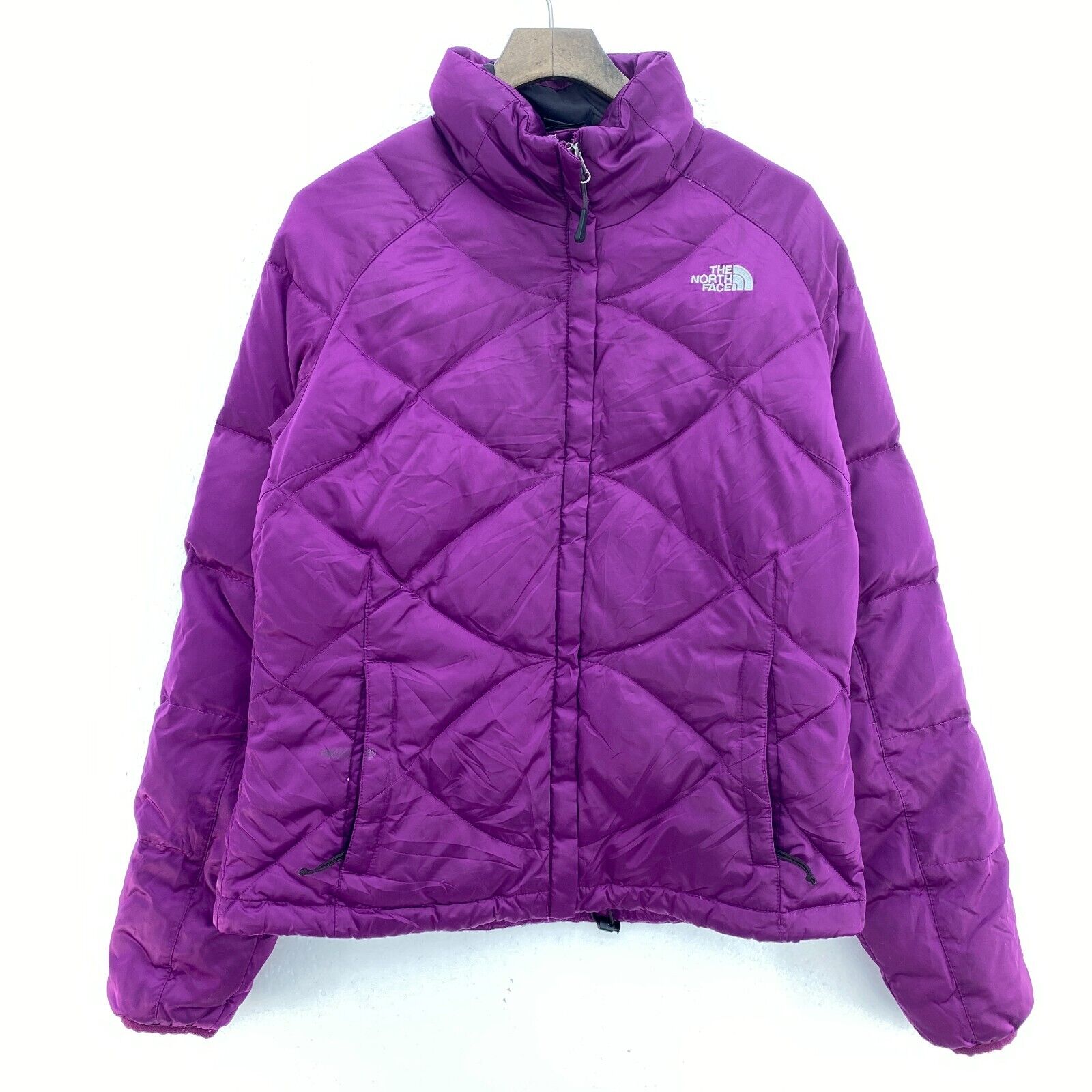The North Face 550 Women's Purple Insulated Hooded Jacket Size M Full Zip Up