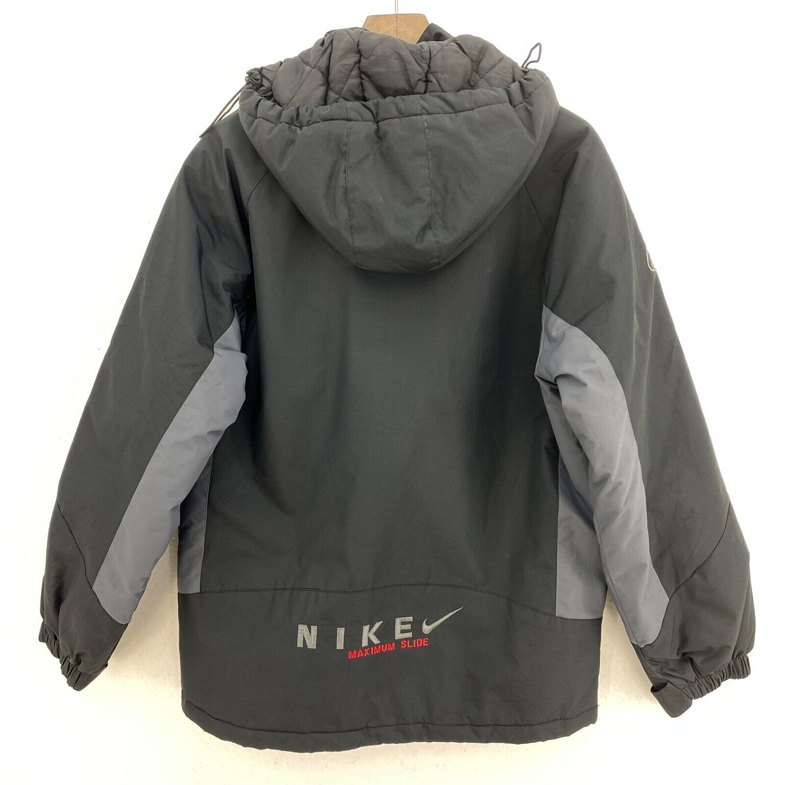 Nike ACG Small Check Black Hooded Jacket Size XL Insulated Full Zip Up Women's