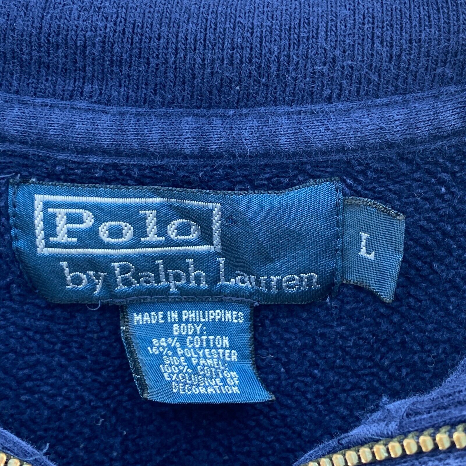 Vintage Polo Ralph Lauren Stadium 90s P Wing Sweatshirt Size L Blue